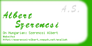 albert szerencsi business card